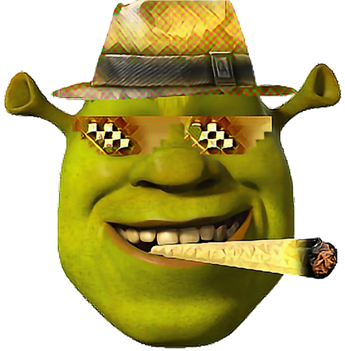 Image of Shrek smoking a blunt